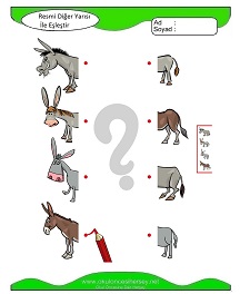 Resmi Diğer Yarısı ile Eşleştir Çalışma Sayfaları